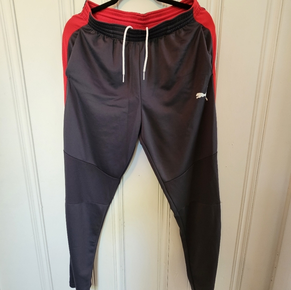 Used Medium Men's Gray & Red Puma Sweatpants - Picture 2 of 11